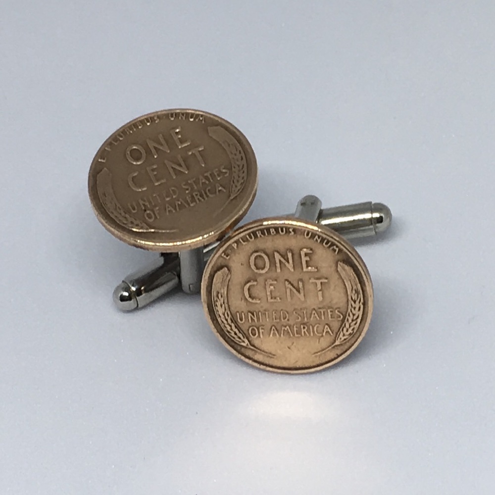 Wheat penny cufflinks, history gift, Father’s Day present, stocking stuffer
